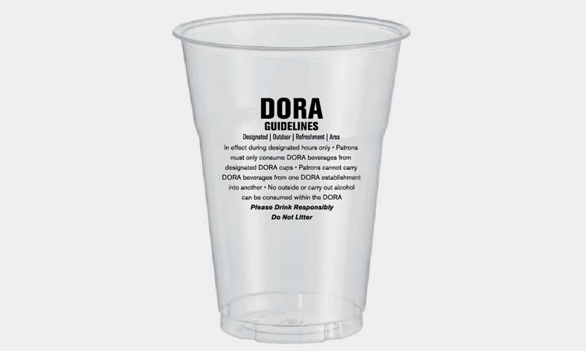 DORA regulations are present on compostable cups.