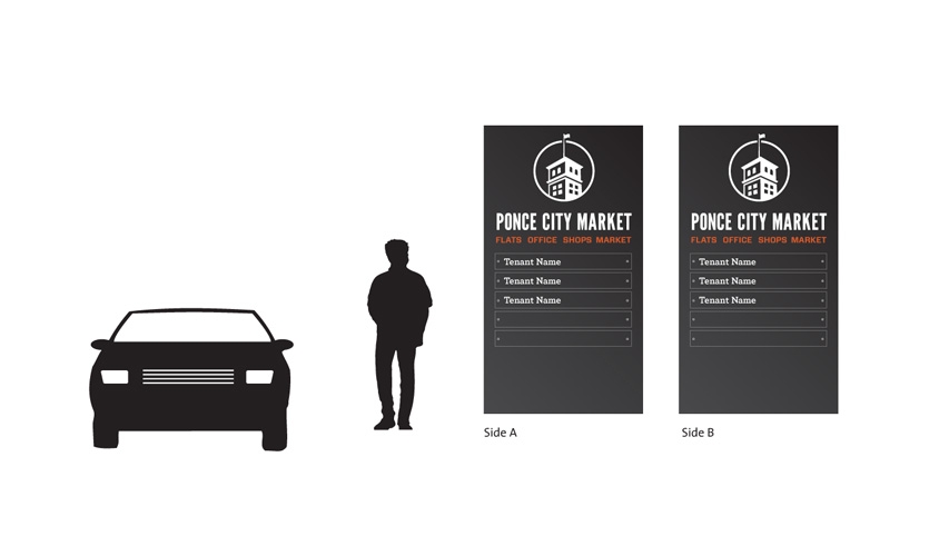 Exterior wayfinding signage will be built of raw steel and will incorporate the Ponce City market identity created by Jamestown. 