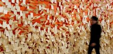 "Kindertransport—Rescuing Children on the Brink of War," Through May "Kindertransport—Rescuing Children on the Brink of War," Through May (image: wall of paper tags)