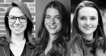 L-R: Leviathan Account Manager Meg Miller, Art Director Mackenzie Suben, and Designer Morgan Itterly