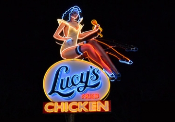 Pentagram, Lucy's Fried Chicken photo of Lucy's Fried Chicken sign