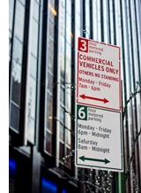 Pentagram, New York Department of Transportation Photo of New York City street parking signage