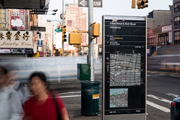 Pentagram, WalkNYC Photo of WalkNYC pedestrian wayfinding