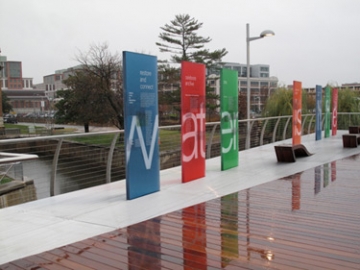 Russell Design, The Yards Park photo of interpetive signage for The Yards Park