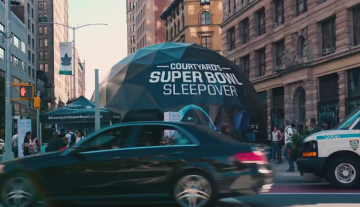 Bluemedia Builds Super Bowl Sleepover 4-D Virtual Reality Dome Bluemedia Builds Super Bowl Sleepover 4-D Virtual Reality Dome