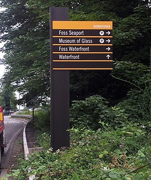 Studio SC, City of Tacoma Photo of City of Tacoma, Washington wayfinding signage